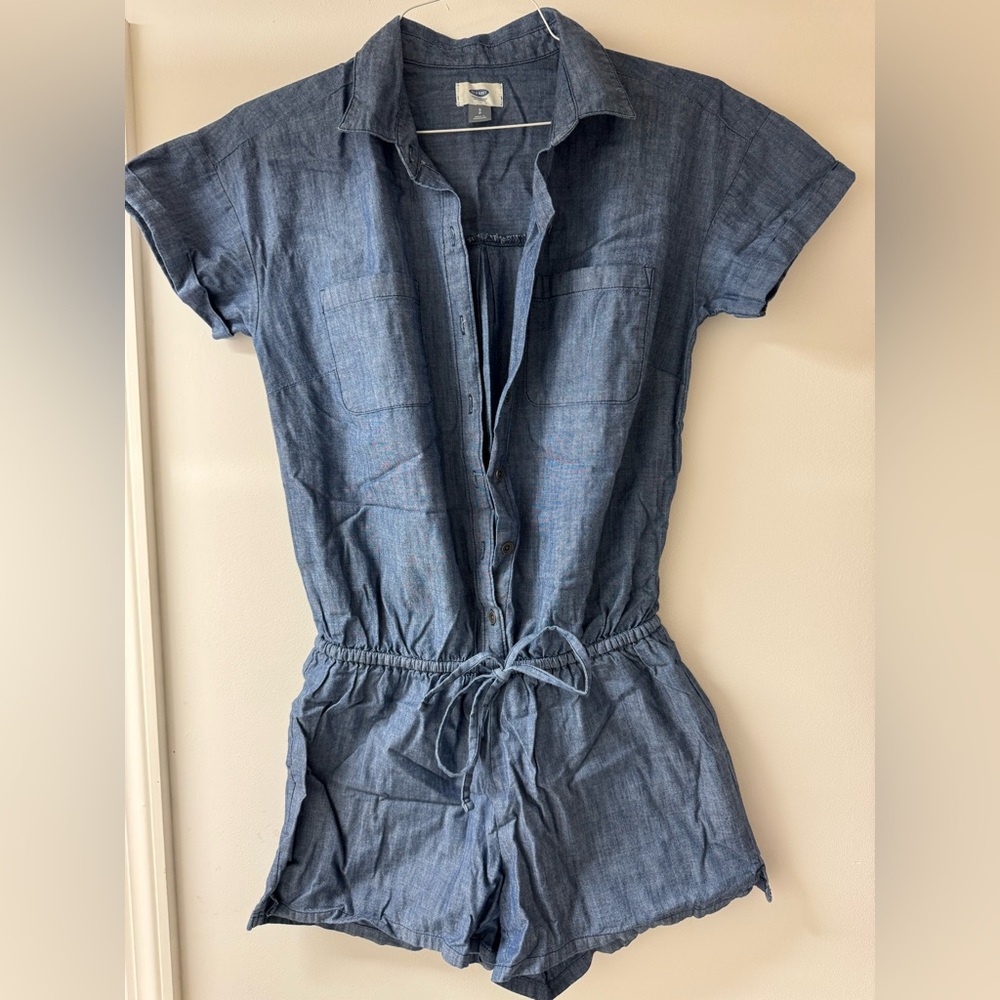 Old Navy Blue Denim Jumpsuit size small